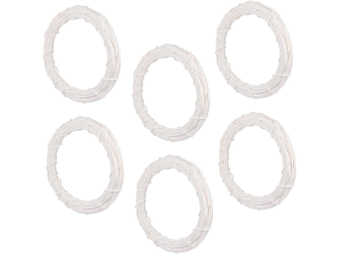Anillos Ratán Blanco Hacer Coronas Navideñas Decoración Natural Clásica Fiestas Accesorios Puerta Principal