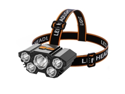 Linterna Frontal – Luz Led Superbrillante De 5 Led – Recargable Por Usb, Resistente Al Agua Y Ajustable