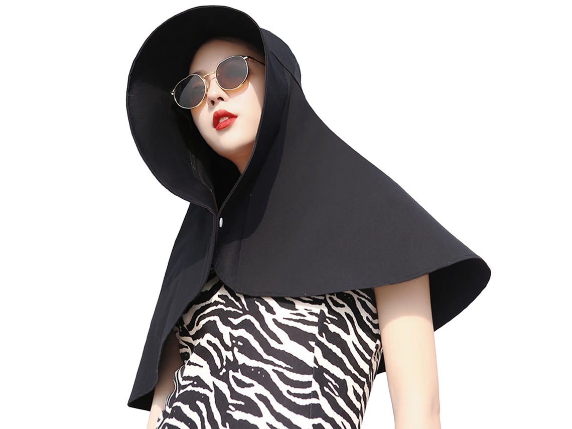 Sombrero De Pesca Para Mujer Con Protección Solar Visera Ancha Uv Para Verano Senderismo Jardinería Protección Cervical Negro