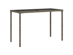 Mesa de jardín con tablero de cristal MAISON EXCLUSIVE Patas de mimbre Gris (115x54x74 cm)