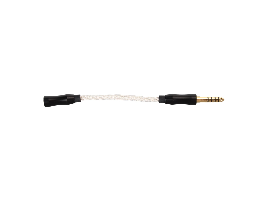 Adaptador De Auriculares Plateado Con Conectores Dorados, Conector Estéreo Hembra De 3,5 Mm A Conector Macho Balanceado De 4,4 Mm.