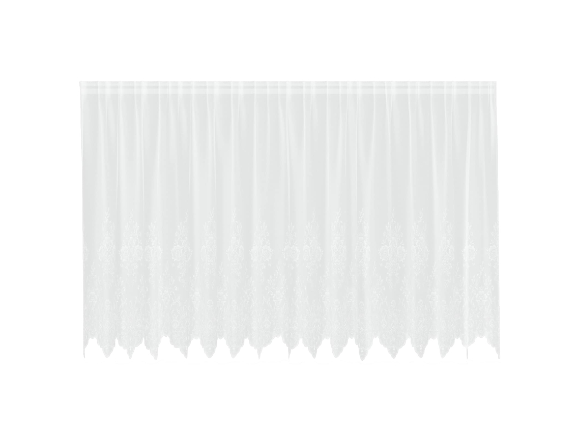 Maison Exclusive - Cortina De Encaje Con Cortinas Floral 140 X 400 Cm Poliéster