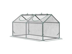Invernadero de jardín con estructura de acero y cubierta de tela de PVC, color transparente, 119x60x60 cm, OUTSUNN