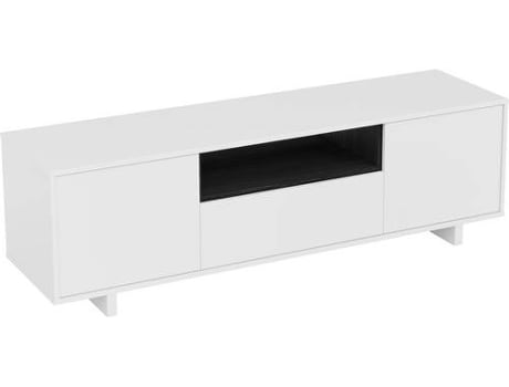 Modulo Tv Mueble de salon juego modelo zaira acabado en blanco brillo y gris ceniza medidas 150 cm ancho x 46 alto 41 fondo bajo television 0g6631bo 150cm