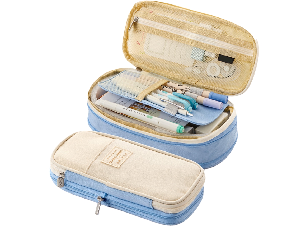 Estuche grande para lápices con expansión, bolsa para lápices de gran capacidad, estuche estético