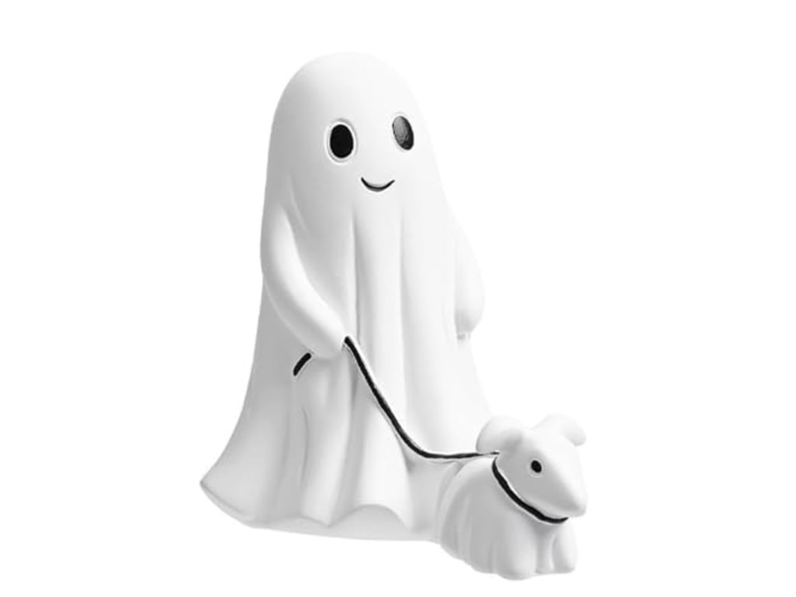 Estatua de perro fantasma caminando, linda estatua de fantasma con perro caminando, cachorro fantasma, decoraciones adecuadas para Halloween Gusshious