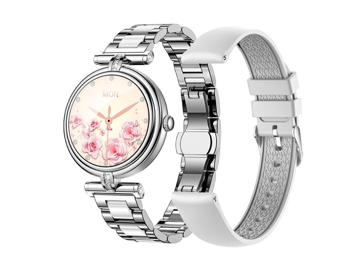 Smartwatch Ak62 1,09 Pulgadas Ips Bluetooth Llamadas Moderno Para Mujeres Yizhood (plata)