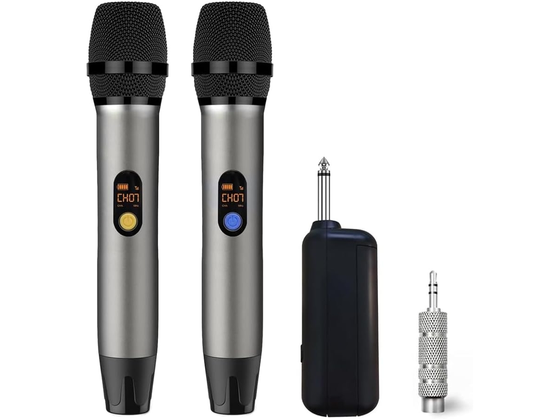 Sistema De Micrófono Uhf Profesional Dinámico Portátil Para Karaoke Y Canto En Iglesias