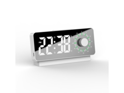 Despertador Led Con Espejo Para Estudiantes, De Plástico, Con Doble Pantalla Y Control Visual - Luz Blanca Y Verde