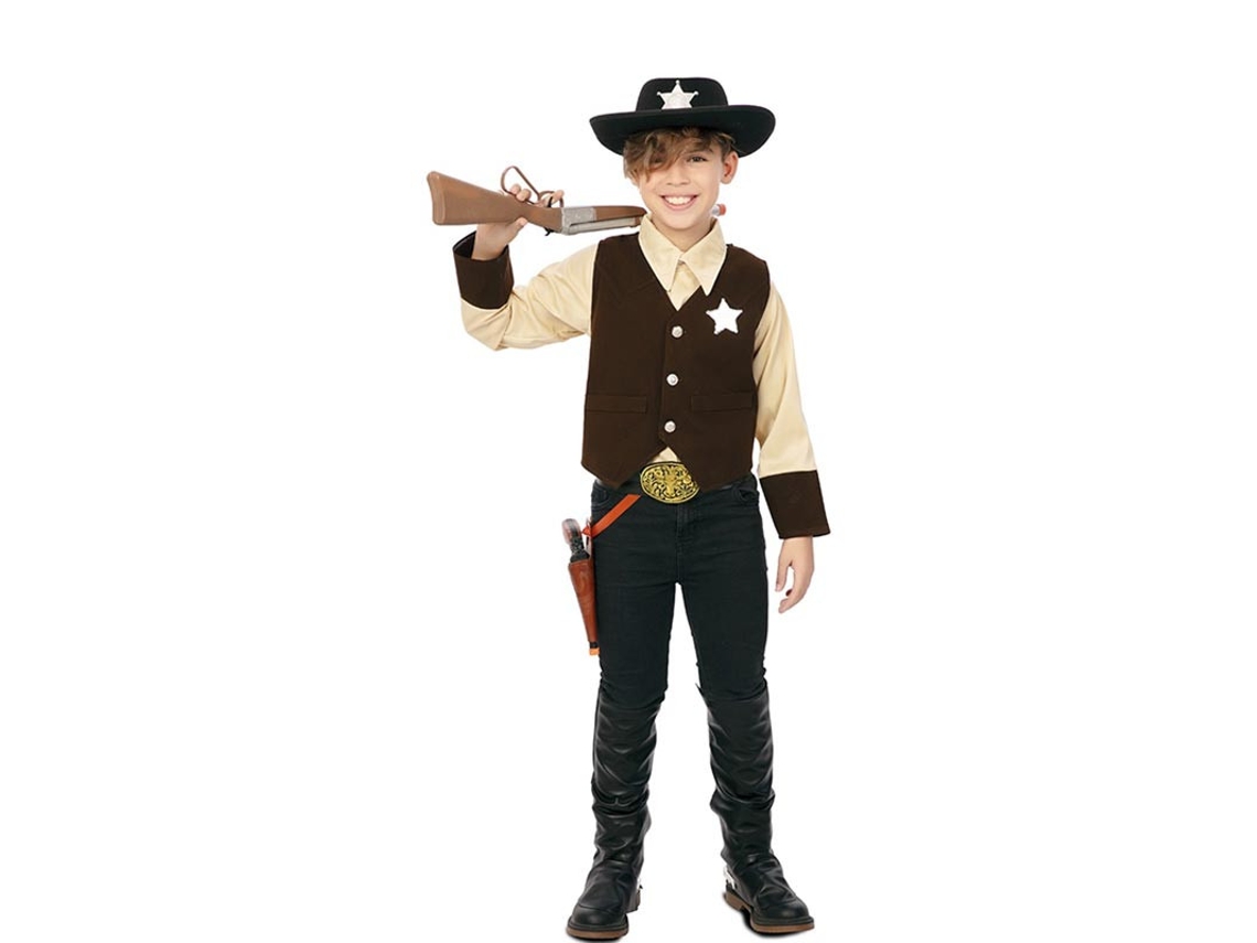 Disfraz de Vaquero Sheriff marrón para niño