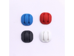Pack 4 Clips Organizadores de Cable 2 Ranuras Con Auto-Adhesivo