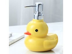 Botella De Desinfectante De Manos En Espuma De Cerámica Con Forma De Pato Amarillo (450 Ml), Dispensador De Desinfectante De Manos