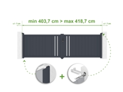 Puerta batiente ajustable de 4 m de ancho Giona H.120 cm de aluminio gris Casanoov
