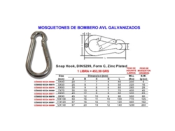 Mosquetones Bombero Galvanizados AVL 4X40 Caja de 25 Unidades FPLUS