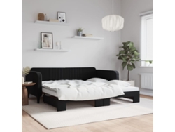 Sofá Cama Nido Terciopelo Negro 100x200 Cm