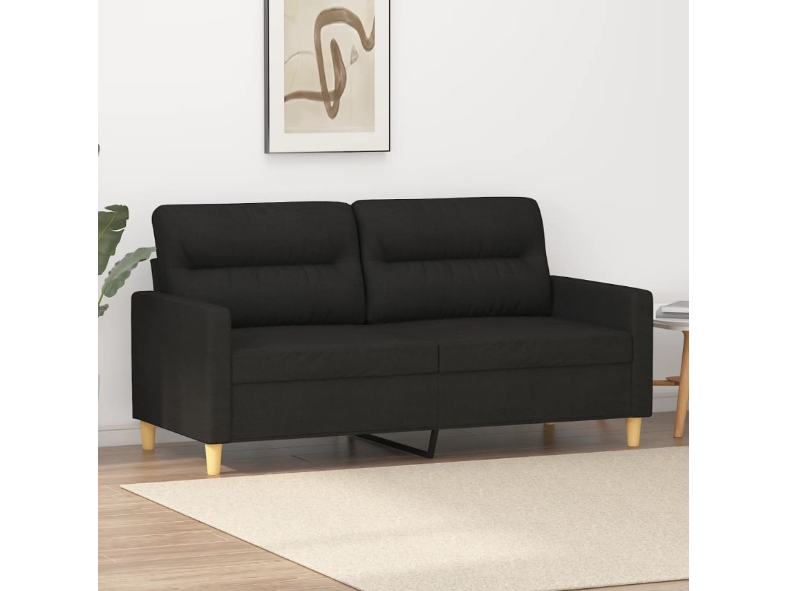Sofá De 2 Plazas | Sofá De Salón | Sofá De Descanso De Tela Negro 140 Cm Wsd817891