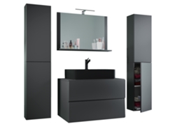Lavabo de baño de 80 cm, tamaño XL, VCM, 5 piezas