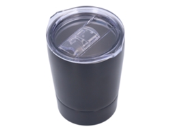 Taza de café de acero inoxidable de 260 ml, aislada, para viajes y oficina, color negro