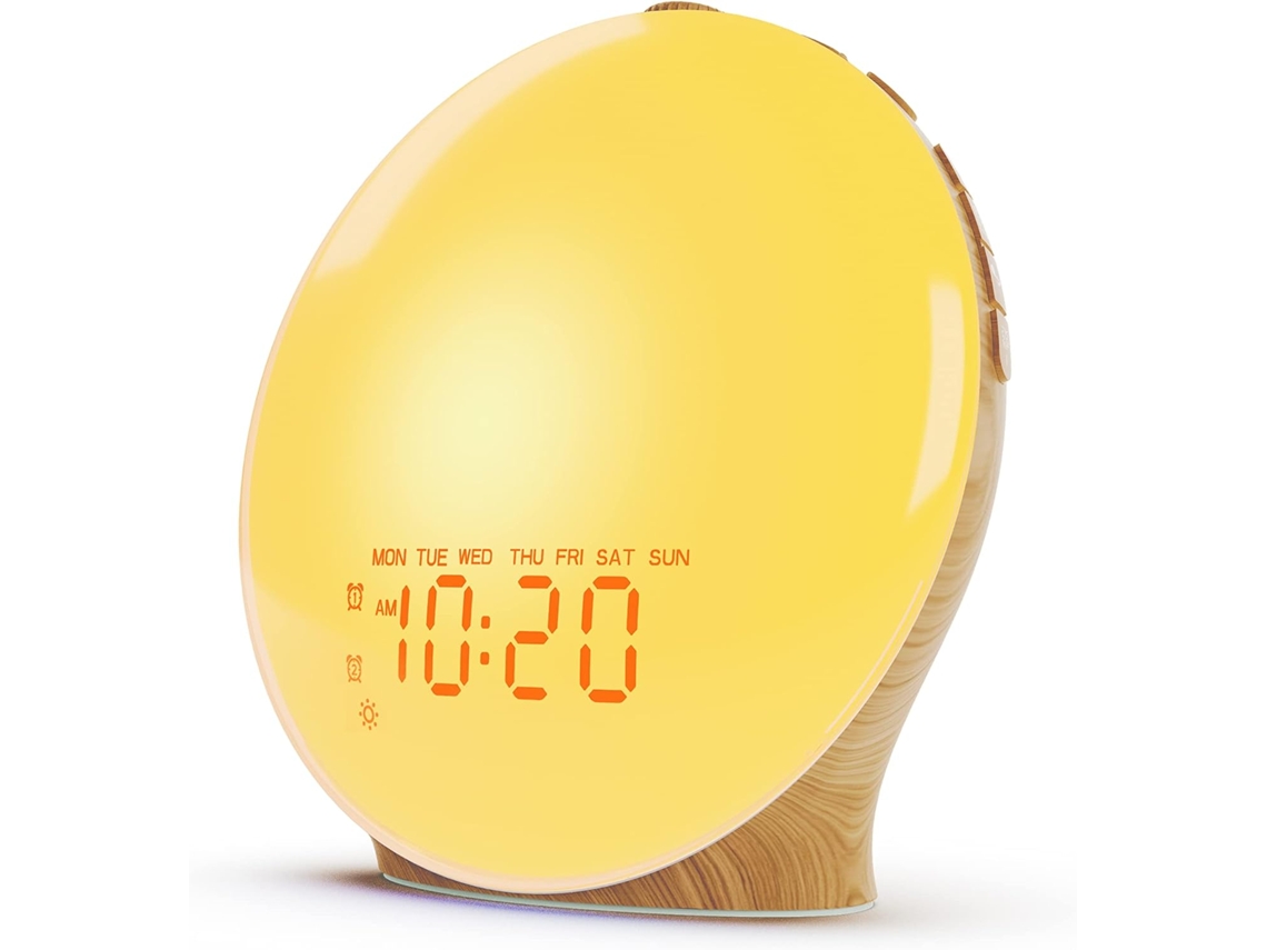 Despertador con luz de amanecer para niños, personas que duermen profundamente, dormitorio, máquina de ruido blanco Ikikso (blanco)