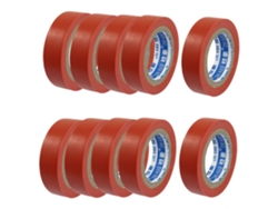 10 unidades de cinta aislante autoadhesiva de PVC cauchutado, 16 mm x 10 m, roja CHABERLU (0,63'' x 33'')