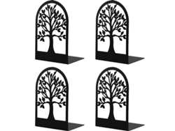 2026-soportes Para Libros Linjou De Metal, 2 Pares, Diseño De Árbol, Antideslizante, Para Oficina Y Hogar