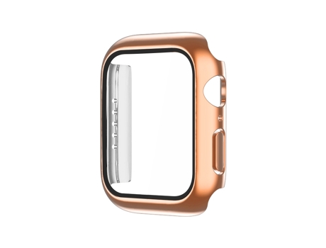 Pieza de galvanoplastia monocromática + cubierta de reloj de película templada para Apple Watch Series 3/2/1 42 mm (oro rosa)
