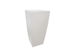 Jarrón de hormigón pintado de blanco - 27,5x27,5x51cm ARTICIMENTOS
