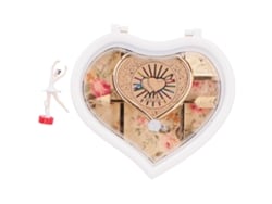 Caja De Música Con Corazón De Bailarina Giratoria, Decoración Para El Hogar, Regalo Yl2026 L Blanco