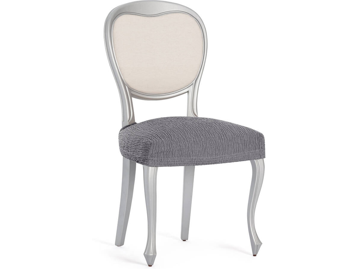 Funda de Silla EYSA Premium Troya Pack de 2 Fundas Tejido Multielástico (50 x 50 x 5 cm - Poliéster y Algodón - Gris)