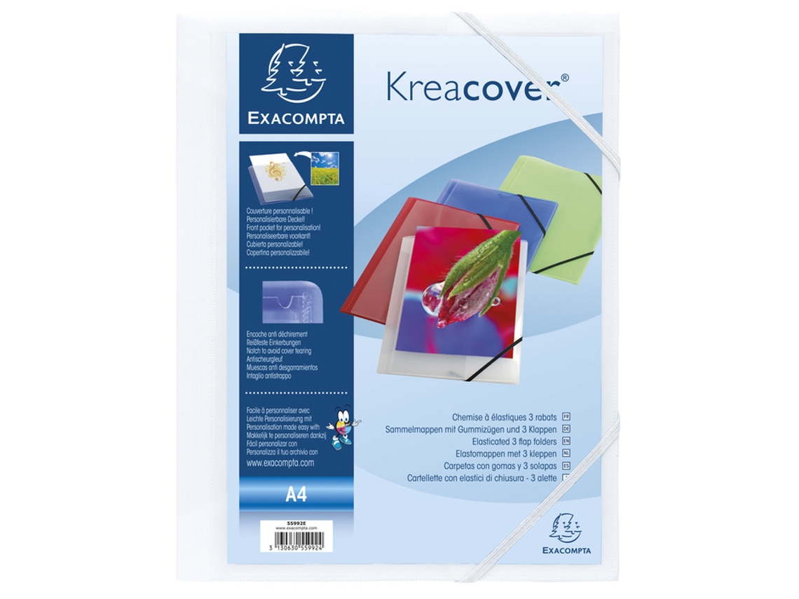 Carpeta de Esquina EXACOMPTA Kreacover Din A4 Pp Blanco