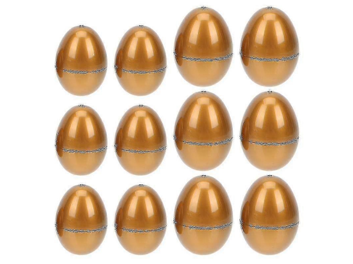 Juego de 12 huevos de Pascua dorados, cajas vacías para regalos, bombones y decoraciones de Pascua - Hengjian