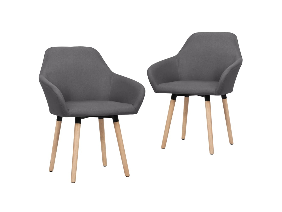 vidaXL Sillas de comedor 2 unidades tela gris oscuro
