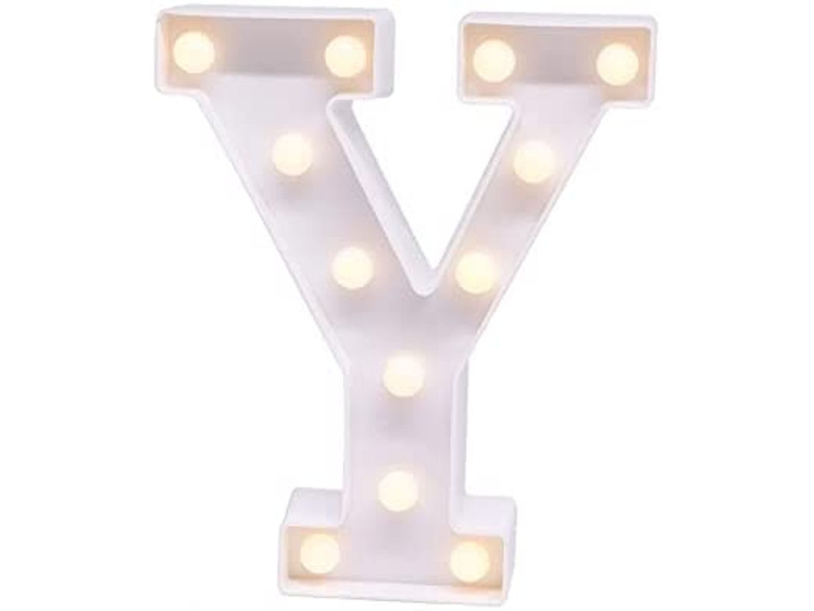 Letras com Luzes Led para Decoração de Interiores Y