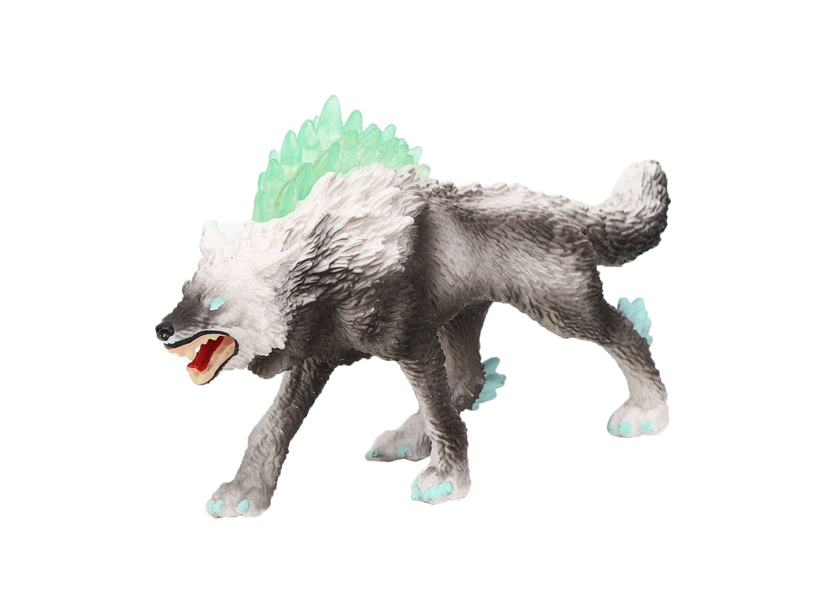 Brinquedo De Modelo De Lobo Da Neve Figura Animal Realista Brincadeira Infantil