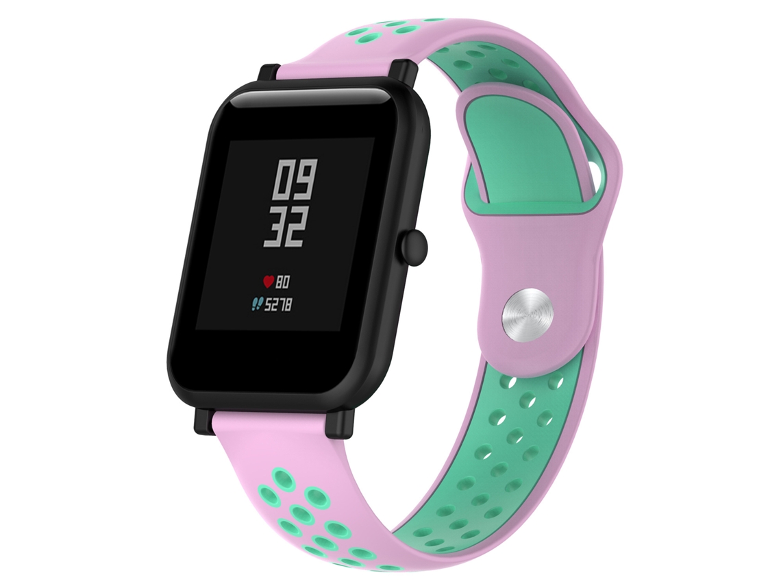Correa deportiva universal de silicona para relojes de 22 mm. Sistema de liberación rápida para un cambio fácil. 18 x 2 x 0,3 cm. Color rosa.