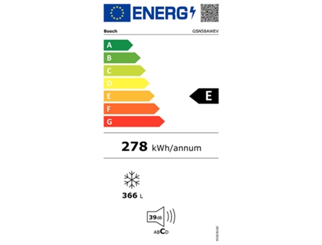 Congelador Vertical BOSCH GSN58AWEV ( No Frost - 365 L - Blanco)