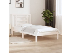Estructura De Cama Sin Colchón Madera De Pino Blanca 90x200 Cm