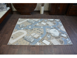 Moqueta Antideslizante Infantil Street Beige (150 x 150 cm)