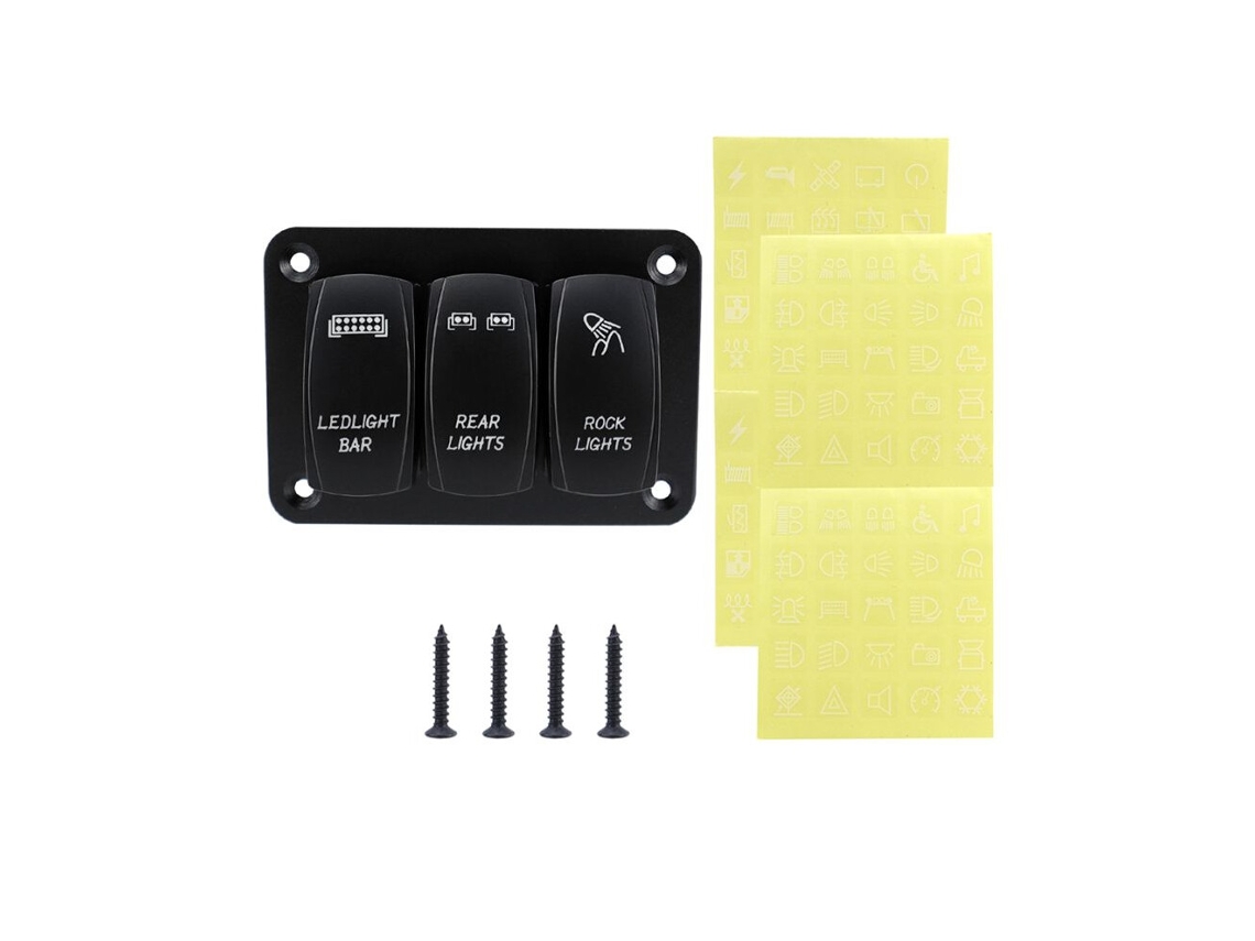 Panel De Interruptores De 3 Vías Y 5 Pines Para Coche/barco, Luz De 12v/24v Para Autocaravana, Yate/barco