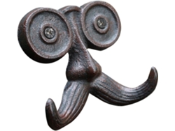 Gancho Pared Antiguo Hierro Fundido Forma Bigote Metal Compacto Multifuncional Abrigos Toallas Cocina Estar
