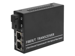 Transceptor PoE de fibra óptica XXS1F2G con interfaz SC/FC/ST/SFP, velocidad de 10/100/1000 Mbps, alcance de hasta 3 km.