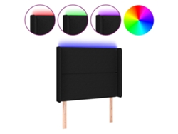 Maison Exclusive - Cabecero Con Led De Tela Negro 93x16x118/128 Cm