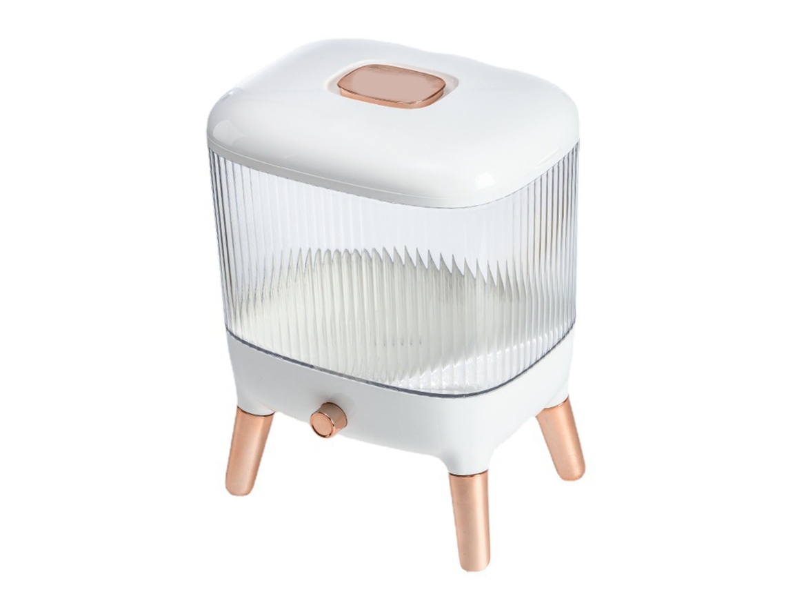 Cubo De Arroz De Lujo Ligero Con Gran Capacidad Dispensador Sellado Espesado Para Cereales Y Granos Blanco