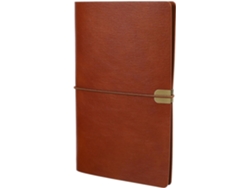 Cuaderno A6 con anillas extraíbles, bloc de notas portátil con cubierta de piel sintética suave de color marrón. CHABERLU