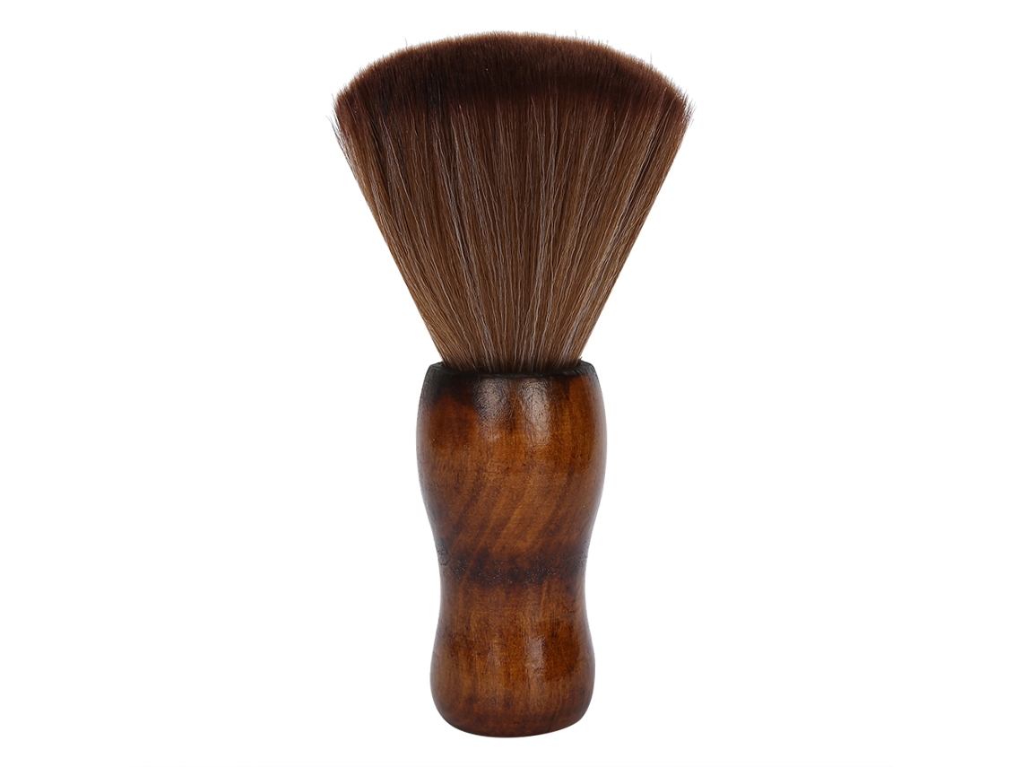 Brocha Limpia Pelo Roto Con Mango De Madera Cepillo Suave Para Barbershop Y Salón De Belleza