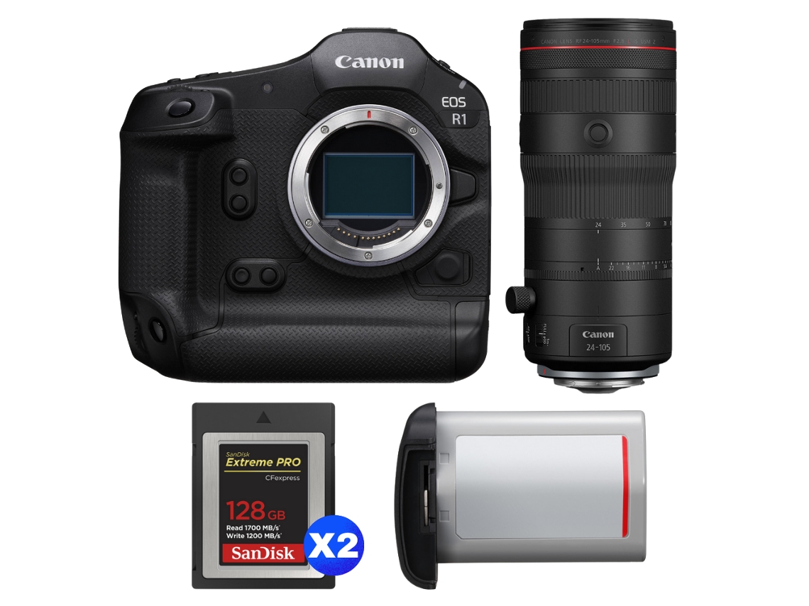 Canon Eos R1 + Rf 24-105mm F/2.8 L Is Usm Z + 2 Sandisk 128gb Extreme Pro Cfexpress Type B + Canon Lp-e19 + Ebook Pricedirect