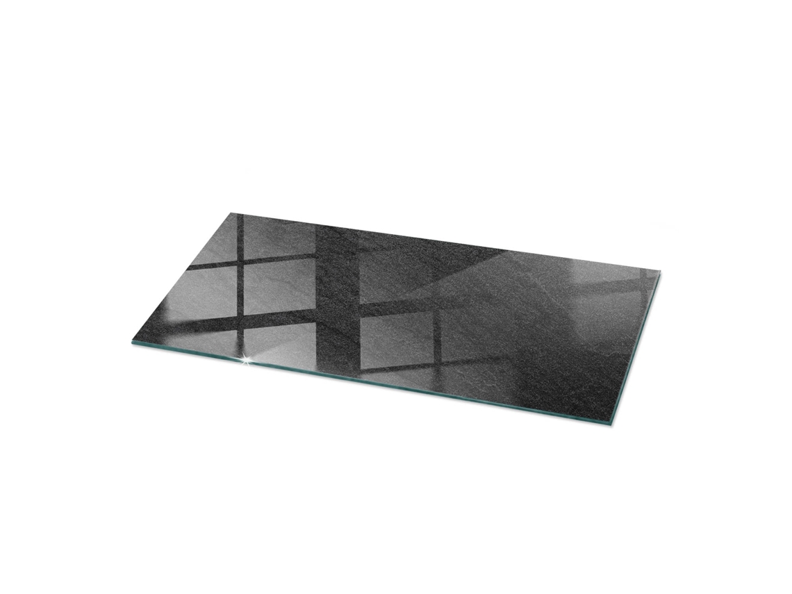 Tablero De Vidrio Rectangular Espelharte (125x50 Cm - Textura De Piedra Natural - Negro)