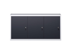 Armario de herramientas industrial de pared, de metal, gris y negro, EXCLUSIVO DE LA CASA