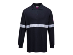 Polo De Manga Larga Resistente A La Llama Y Antiestático Azul Marino / Xxxl