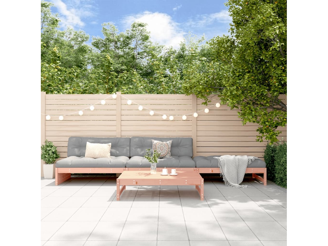 Conjunto de salón de jardín de 2 piezas en madera maciza Douglas Dkd Home Decor